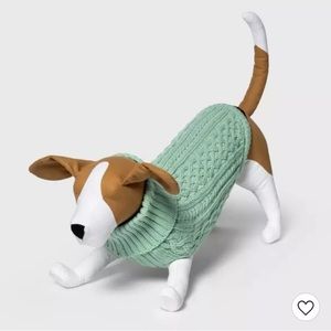 Boots & Barkley Mint Green Cable Knit Dog Sweater Small NWT